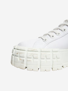 Prada White Double Wheel Re-Nylon gabardine sneakers - size EU 39.5