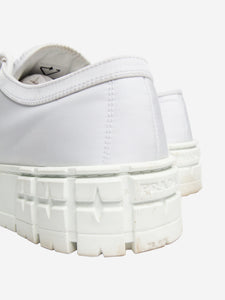 Prada White Double Wheel Re-Nylon gabardine sneakers - size EU 39.5