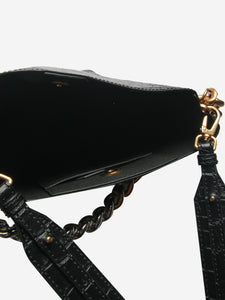 Stella McCartney Black Frayme Croc-Effect Embossed bag