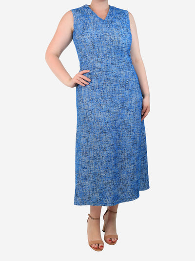 Blue sleeveless tweed midi dress - size UK 14 Dresses Emilia Wickstead 
