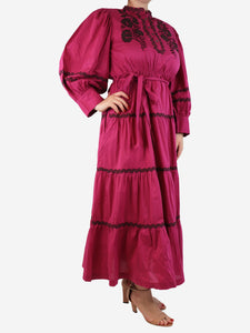Antik Batik Purple tiered embroidered dress - size S