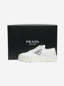 Prada White Double Wheel Re-Nylon gabardine sneakers - size EU 39.5