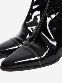 Black patent ankle boots - size EU 40 Boots Hermes 