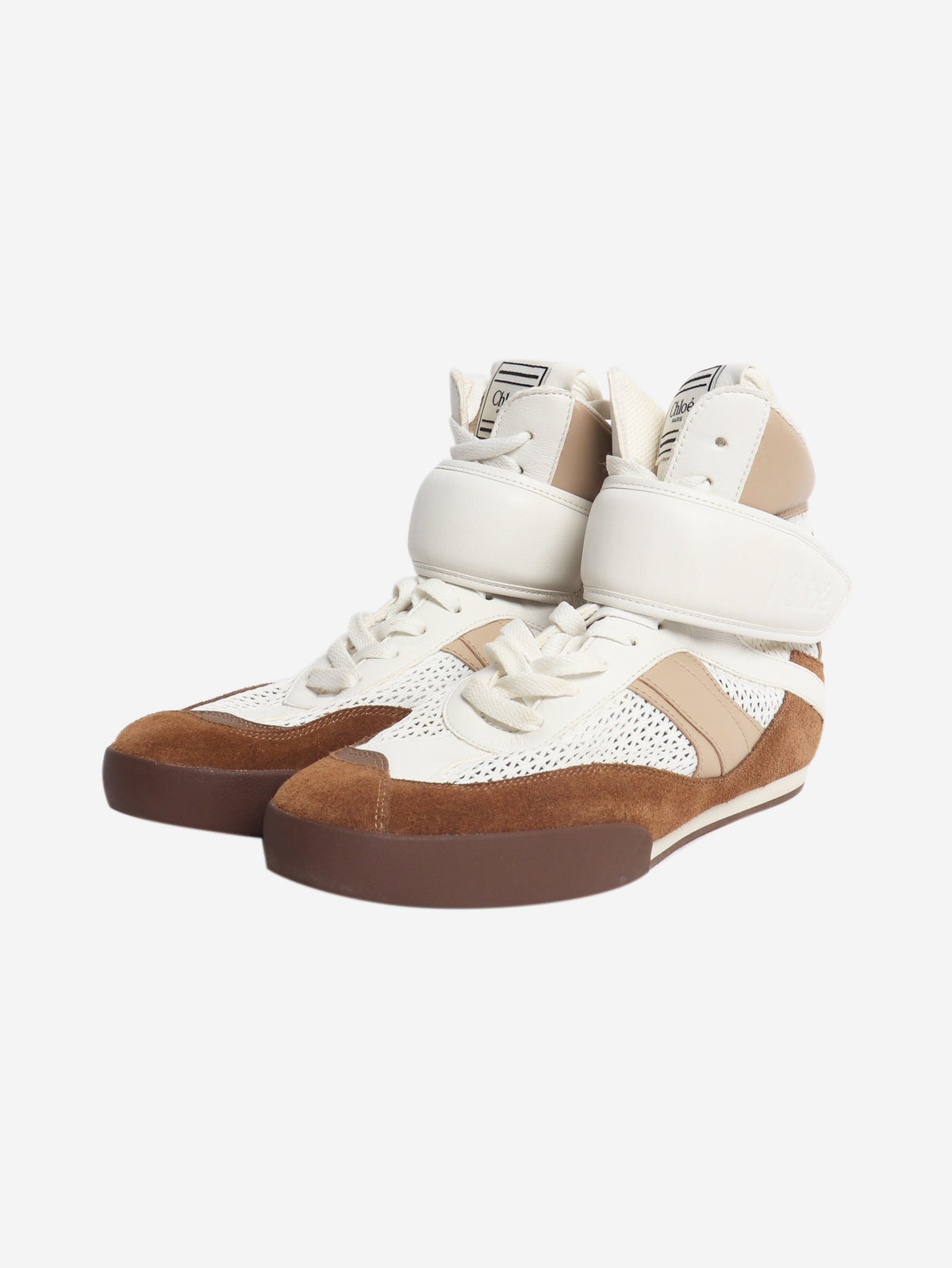 Brown and white Kick high-top sneakers - size EU 39 Trousers Chloe 