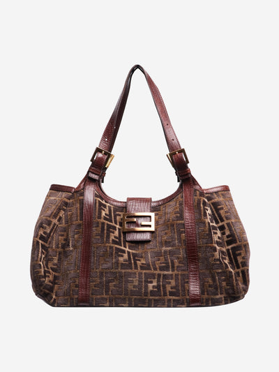 Brown velvet FF shoulder bag Shoulder bags Fendi 