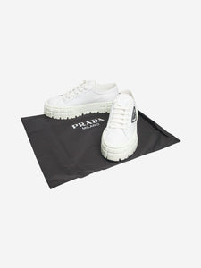 Prada White Double Wheel Re-Nylon gabardine sneakers - size EU 39.5