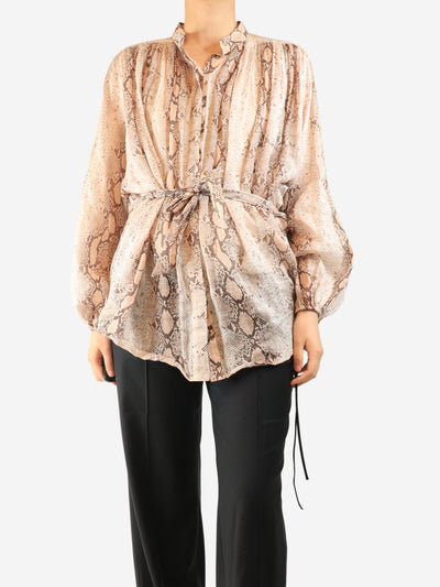 Pink reptile print blouse - size UK 10 Tops Zimmermann 
