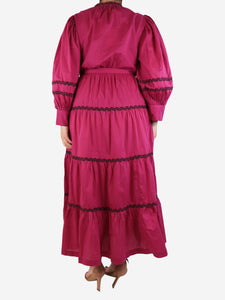 Antik Batik Purple tiered embroidered dress - size S
