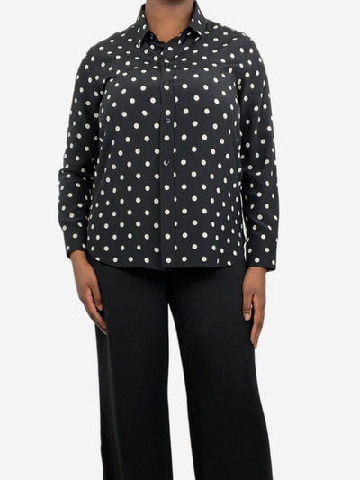 Black polka-dot silk shirt - size UK 18 Tops Saint Laurent 