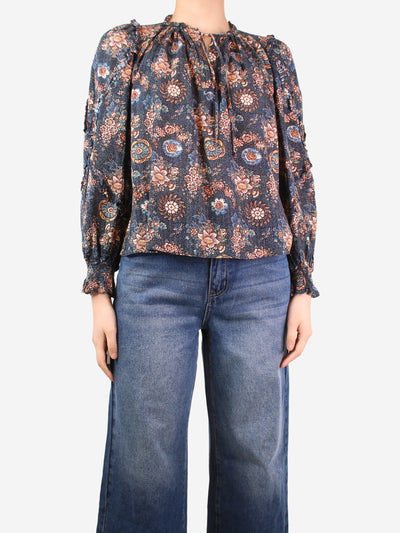 Multicoloured floral ruffled blouse - size UK 10 Tops Ulla Johnson 