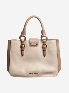 Miu Miu Cream leather top handle bag