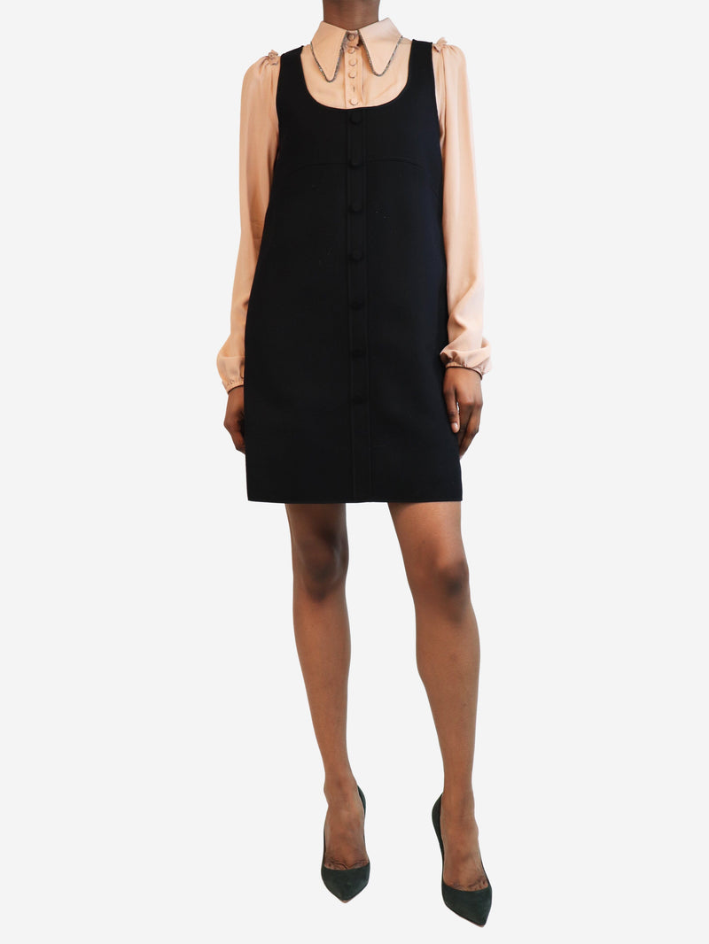 blush layered pinafore dress