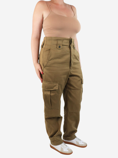 Khaki cargo trousers - size UK 12 alternate image