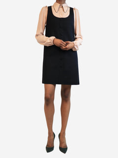 Black and blush layered pinafore dress - size UK 6 Dresses No21 