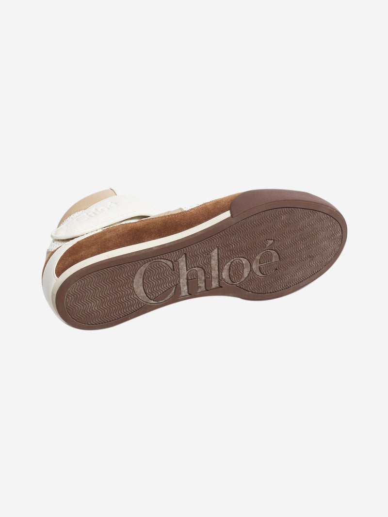 Brown and white Kick high-top sneakers - size EU 39 Trousers Chloe 