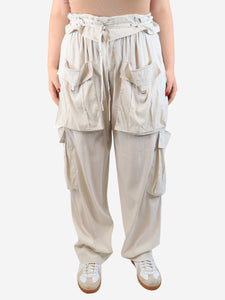 Isabel Marant Neutral cargo trousers - size UK 12