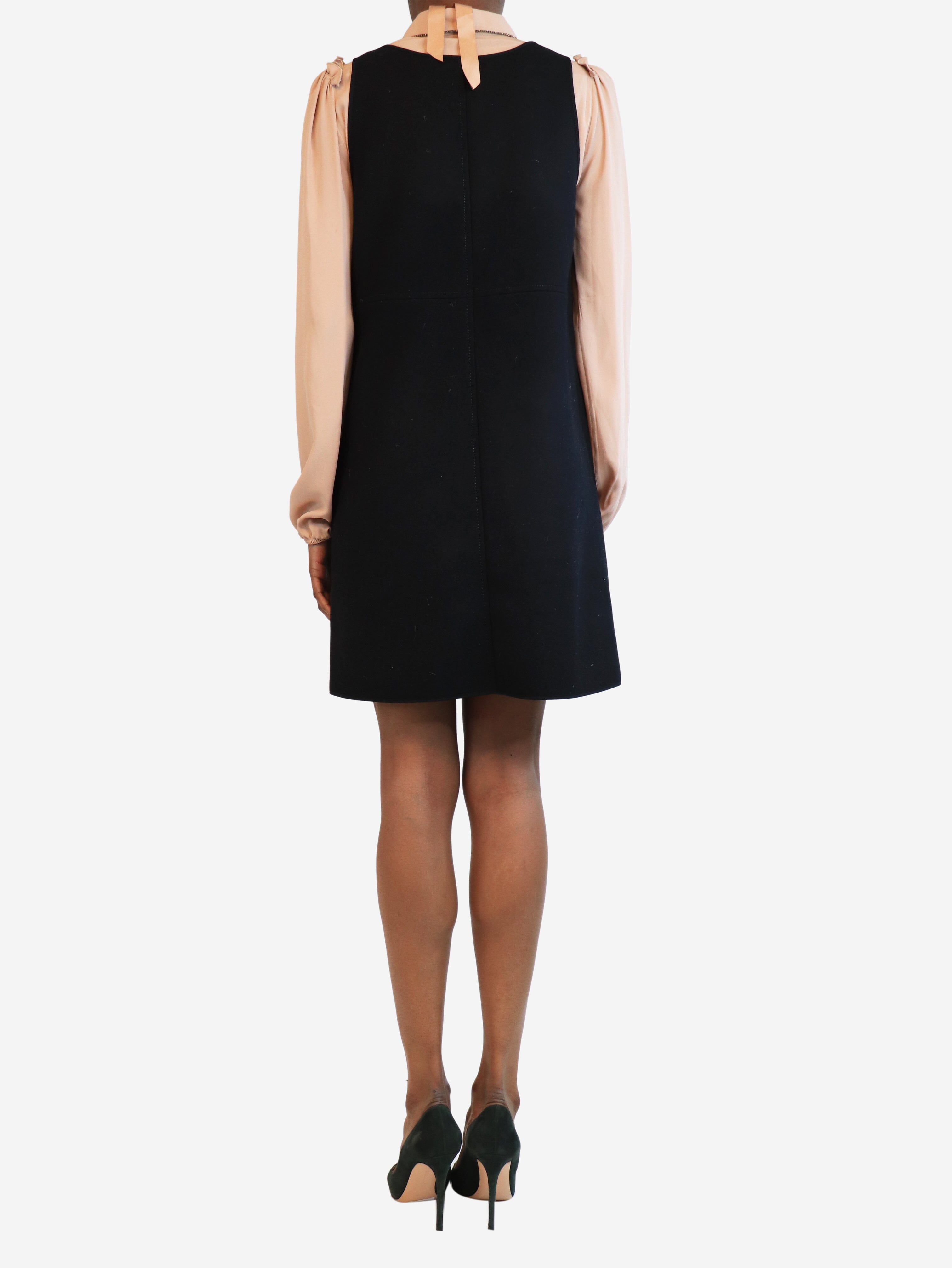 Black and blush layered pinafore dress - size UK 6 Dresses No21 