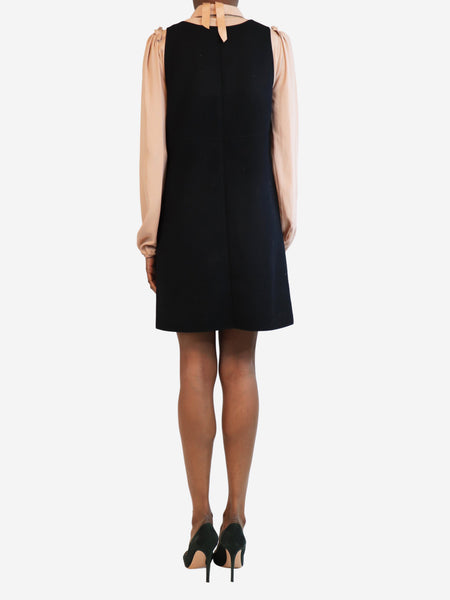 Black and blush layered pinafore dress - size UK 6 alternate image
