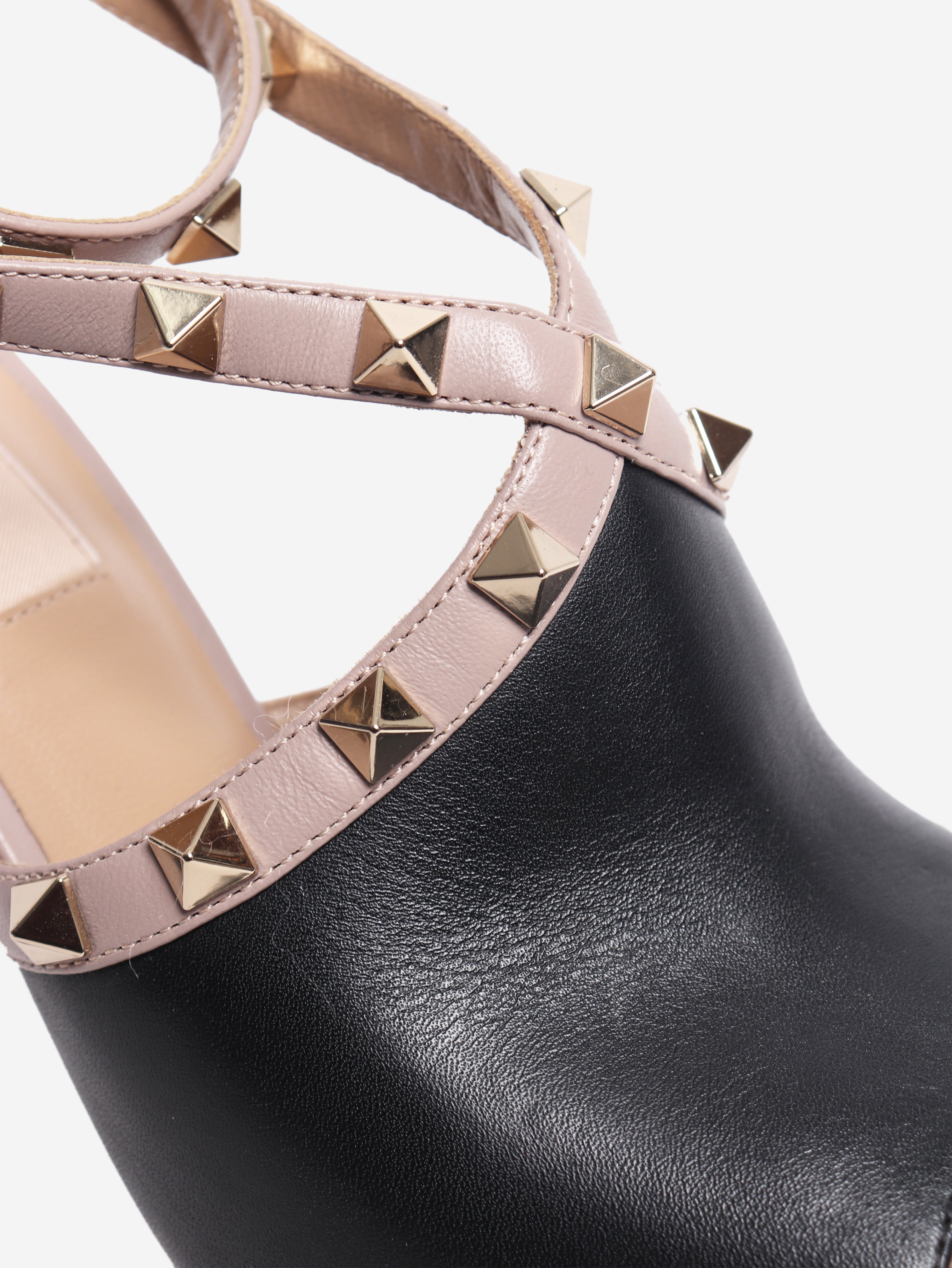 Black peep toe rockstud heels - size EU 36 (UK 3)