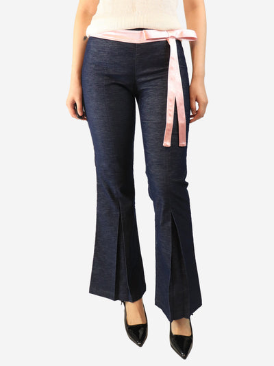 Blue ribbon-front jeans - size S Denim Sultry Virgin 
