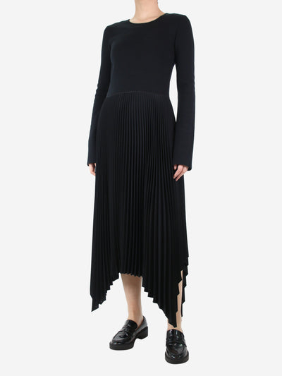 Black asymmetric pleated midi dress - size UK 10 Dresses Joseph 