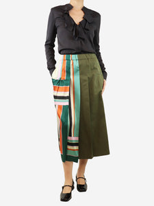 Weekend Max Mara Khaki print midi skirt - size UK 8