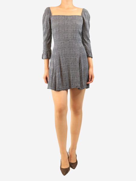 Black houndstooth printed mini dress - size S product image