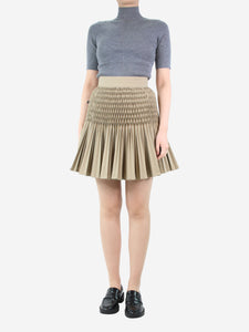 Christian Dior Beige pleated mini skirt - size UK 8