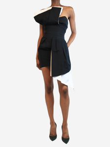 Alexandre Vauthier Black strapless asymmetric mini dress - size UK 6