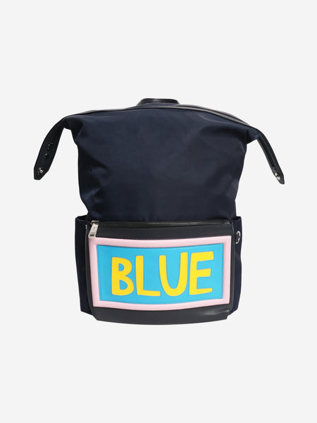 Navy nylon backpack product image