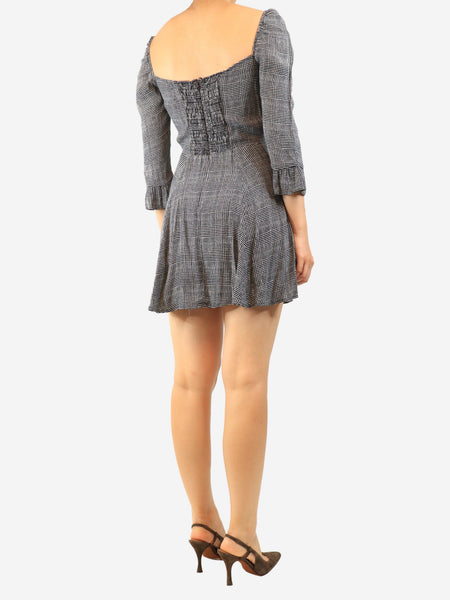 Black houndstooth printed mini dress - size S alternate image