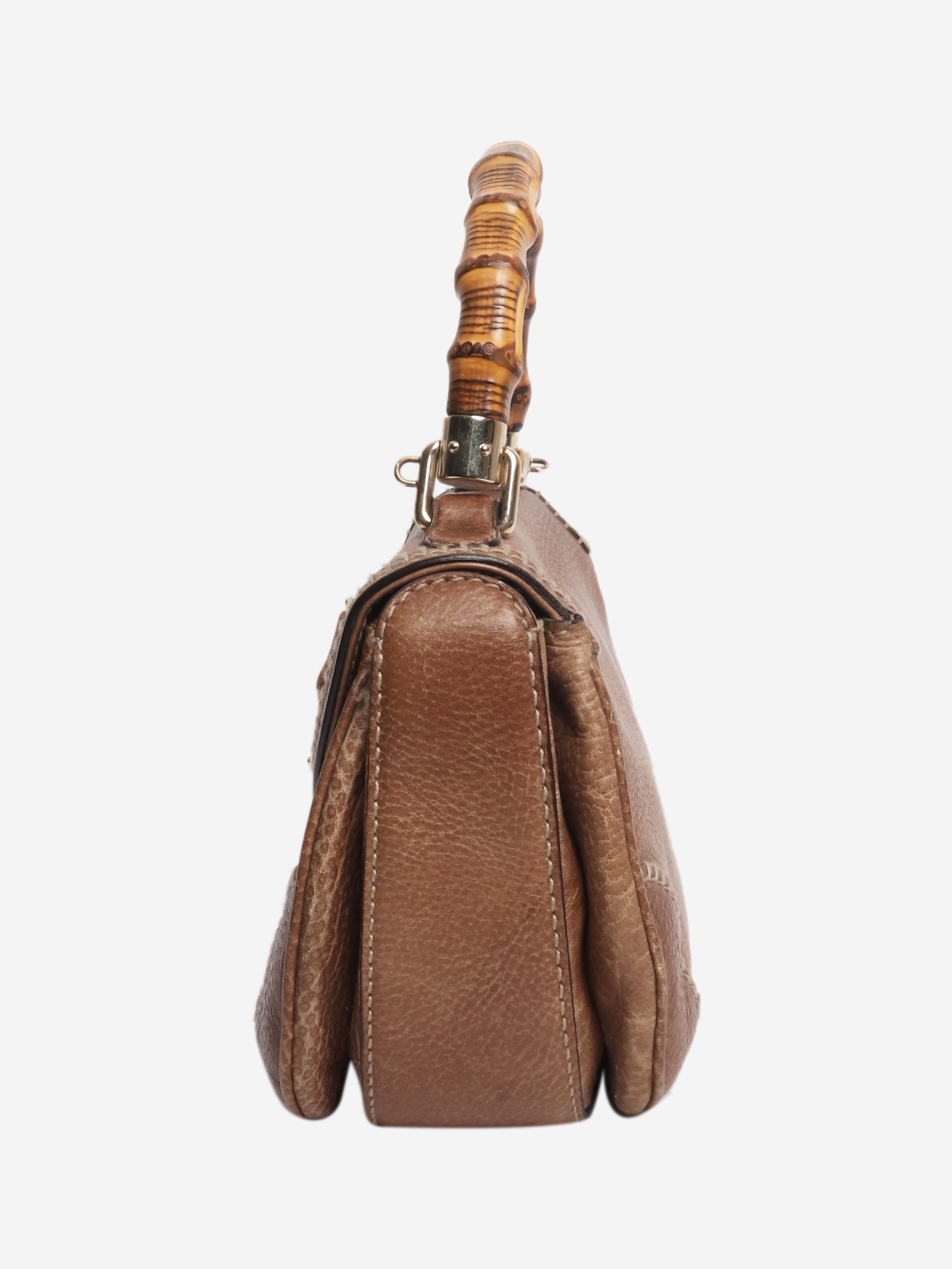 Brown leather bamboo cross-body bag Cross-body bags Gucci 