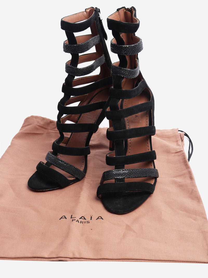 Black gladiator heels - size EU 37.5 (UK 4.5) Heels Alaia 