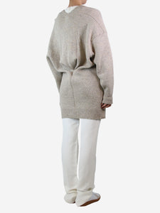 Isabel Marant Etoile Beige oversized wool-blend cardigan - size UK 10