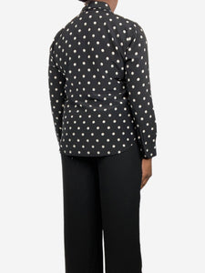 Saint Laurent Black polka-dot silk shirt - size UK 18