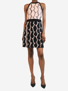 3.1 Phillip Lim Black jacquard mini dress - size UK 4
