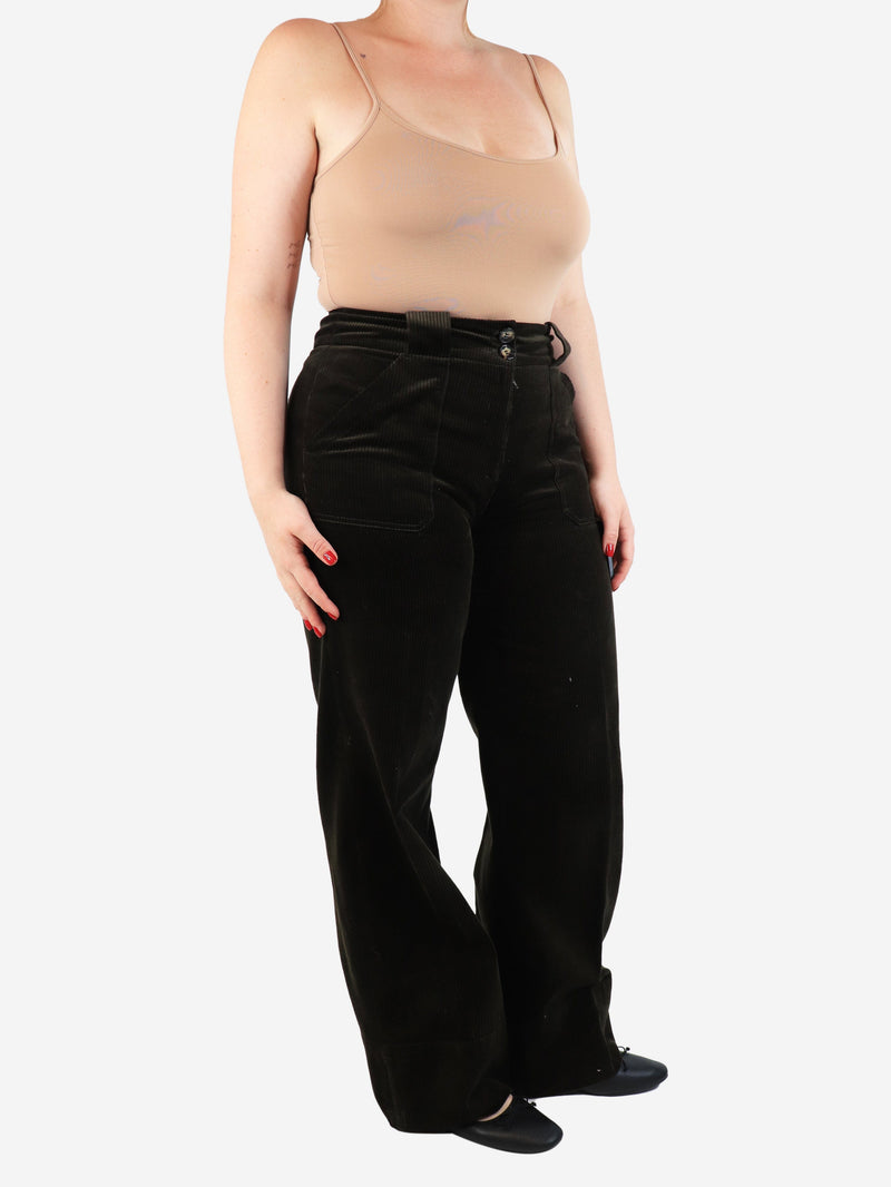 Dark green corduroy trousers - size UK 12 Trousers ME + EM 