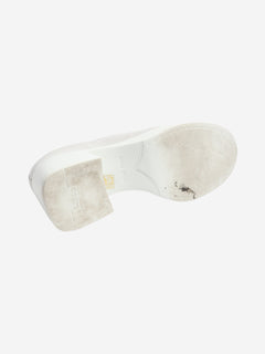 White heeled leather penny loafers - size EU 38 Heels Miu Miu 
