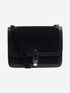 Saint Laurent Black Carre suede crossbody bag