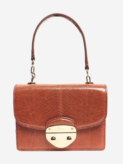 Brown lizard mini morgan bag Top Handle Bags Asprey 