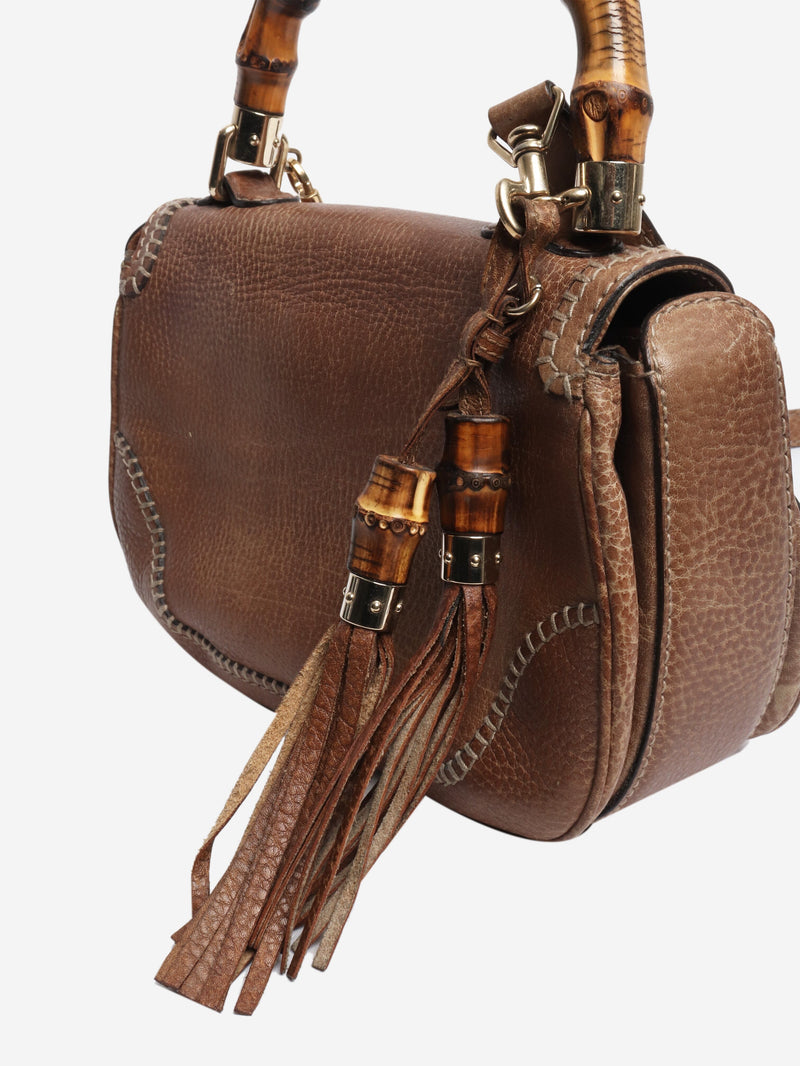 Brown leather bamboo cross-body bag Cross-body bags Gucci 