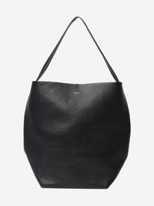 The Row Black North South leather tote bag