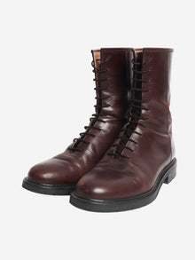 Chocolate lace-up ankle boots - size EU 38 Boots Legres 