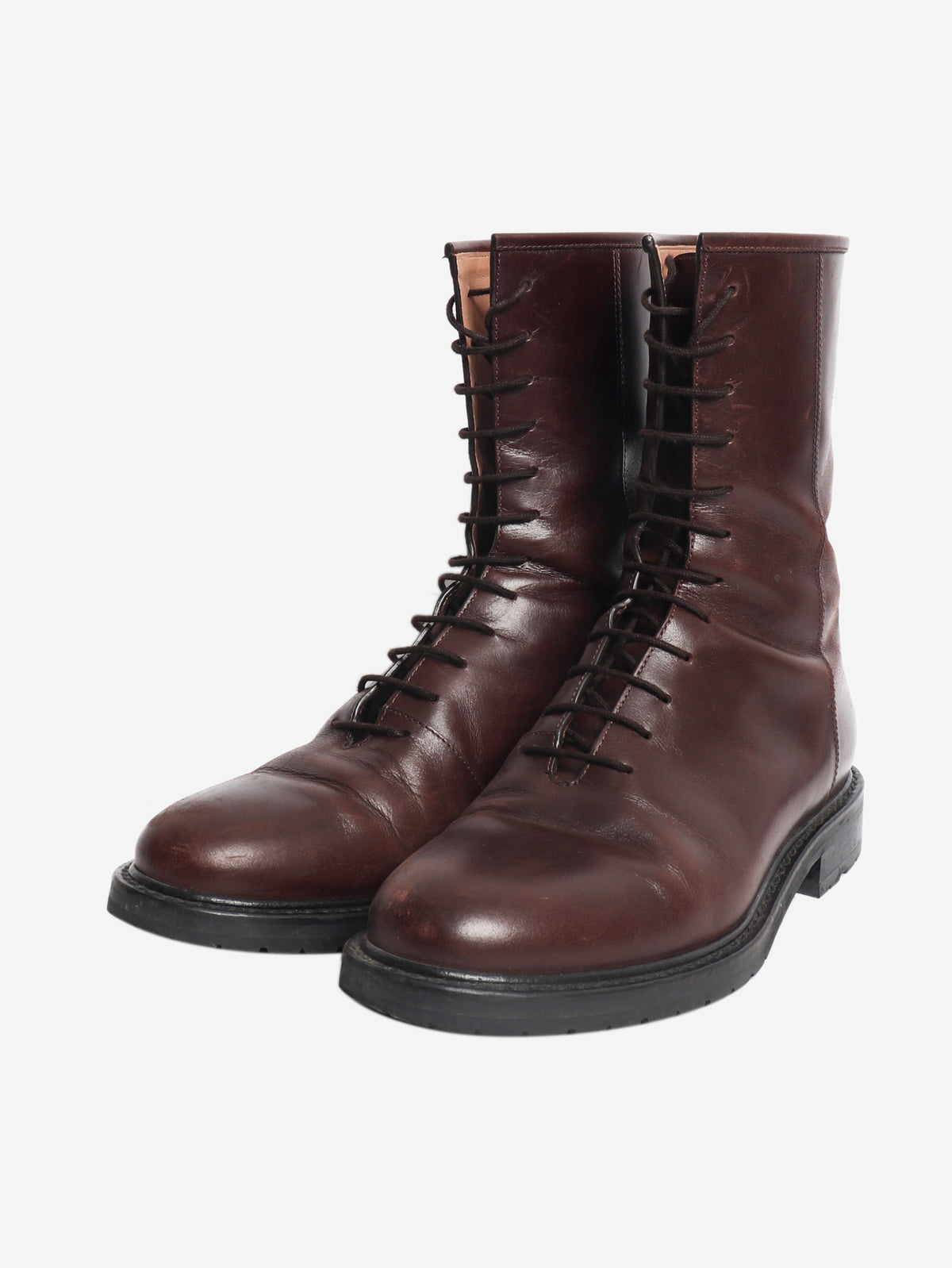 Chocolate lace-up ankle boots - size EU 38 Boots Legres 