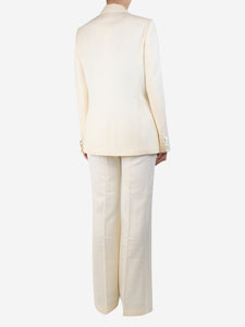 Pallas Paris Cream wool two-piece suit set - size UK 10