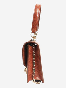 Asprey Brown lizard mini morgan bag