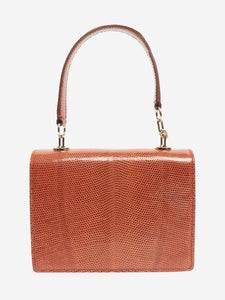 Asprey Brown lizard mini morgan bag