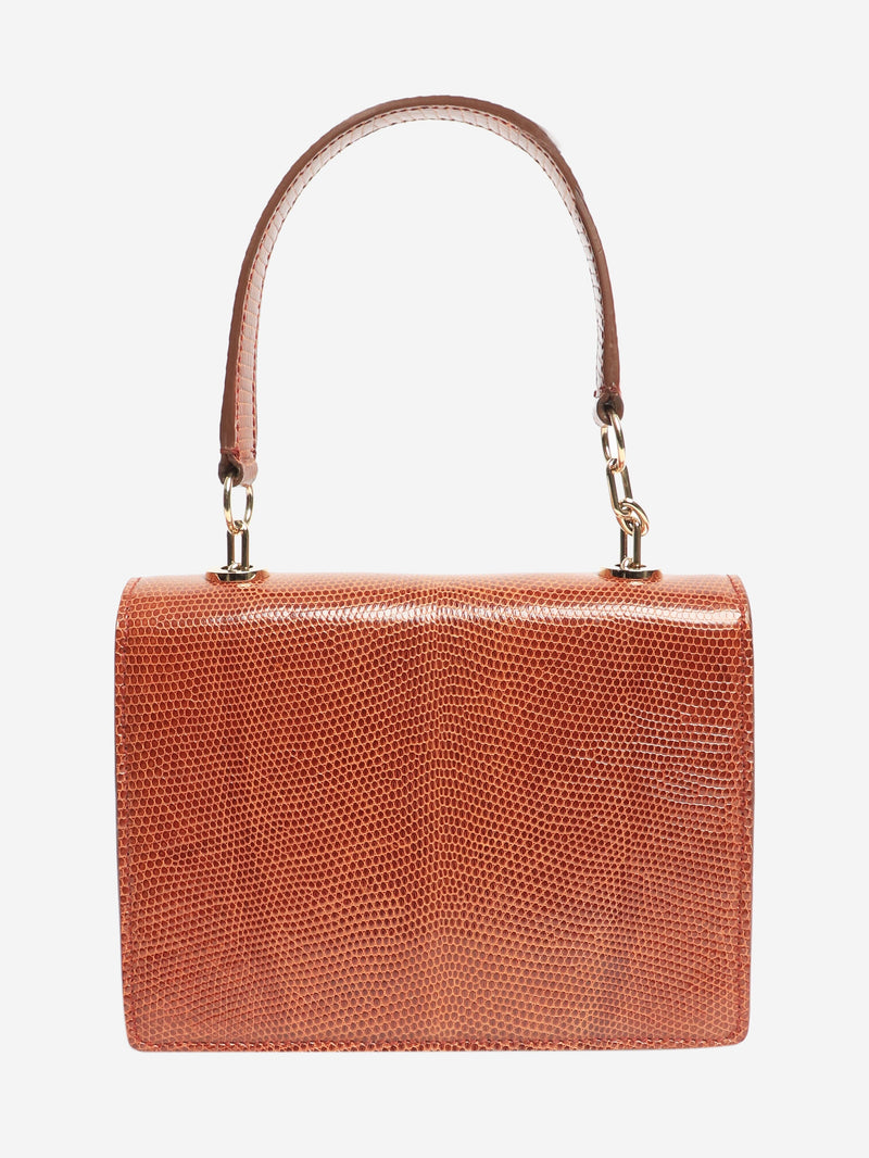 Brown lizard mini morgan bag Top Handle Bags Asprey 