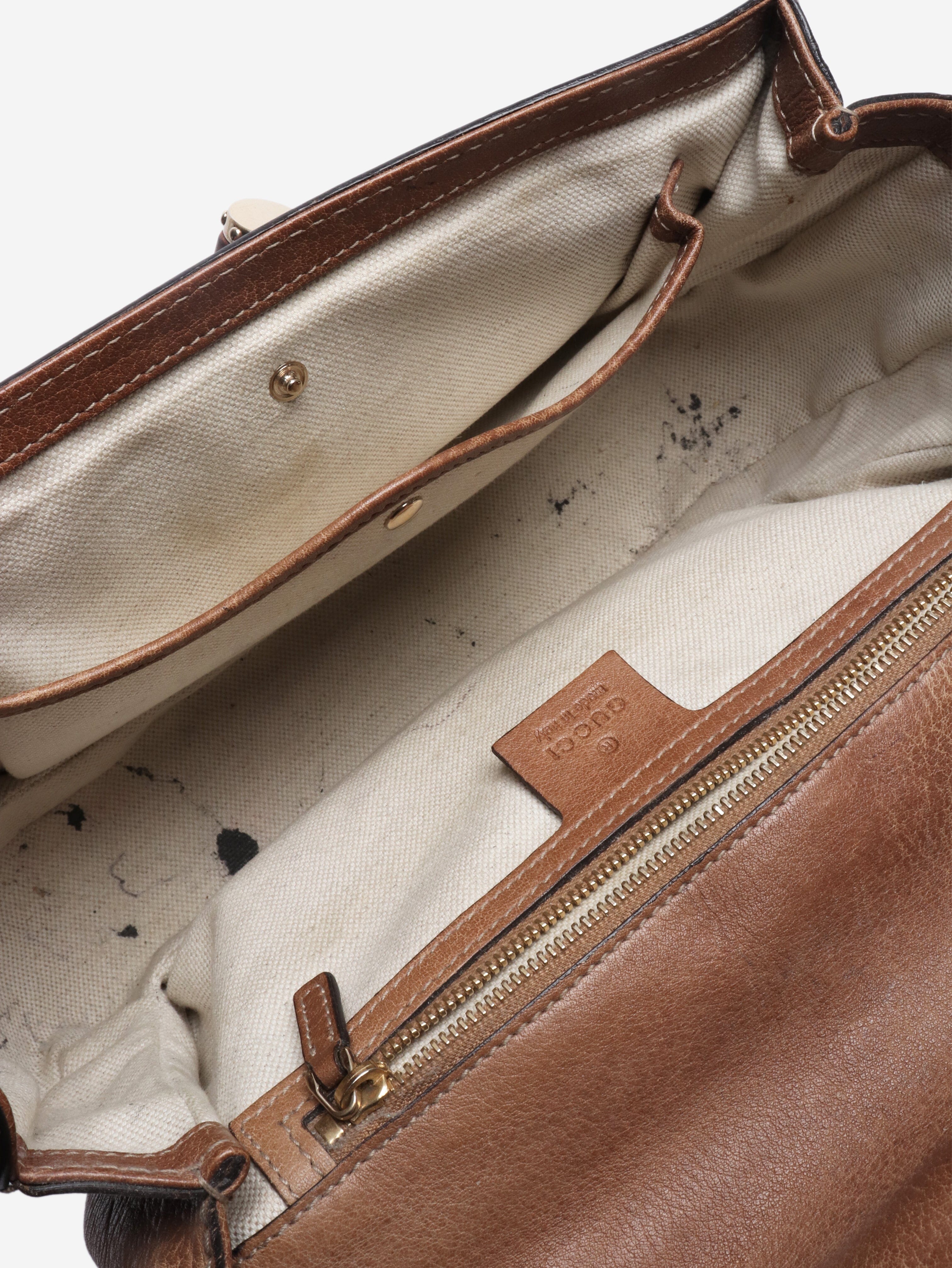 Brown leather bamboo cross-body bag Cross-body bags Gucci 