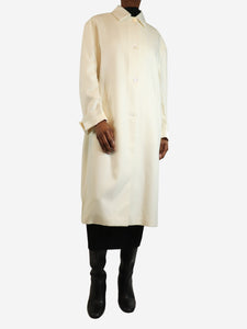 Prada Cream cashmere long coat - size UK 6